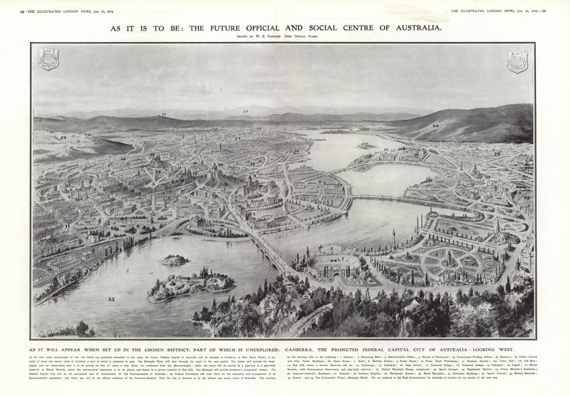 Canberra, Ausztrália tervezett szövetségi fővárosa, 1913 alkotó: English School