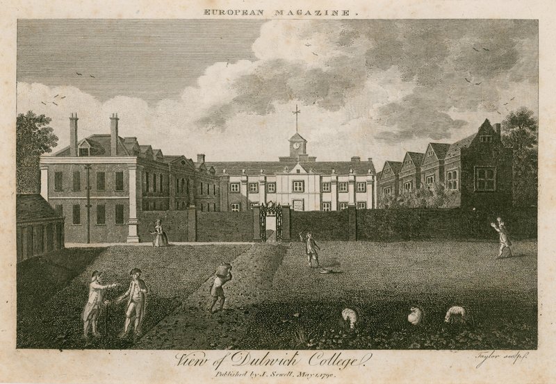 Kilátás a Dulwich College-ra, Londonban alkotó: English School