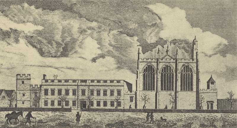 Kilátás a buckinghamshire-i Eaton College-ra, 1779 (mélynyomás) alkotó: English School