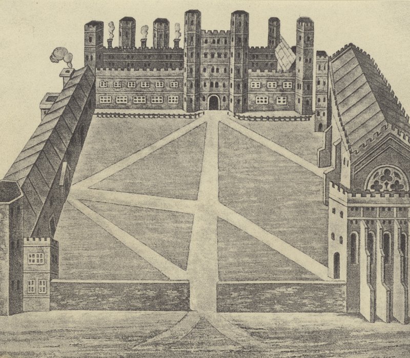 Eton látképe, 1622 (mélynyomás) alkotó: English School