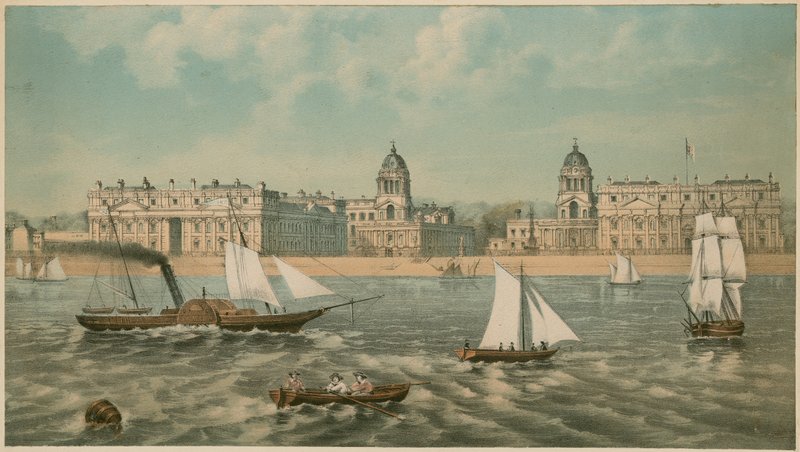 Kilátás a londoni Greenwich Kórházra alkotó: English School