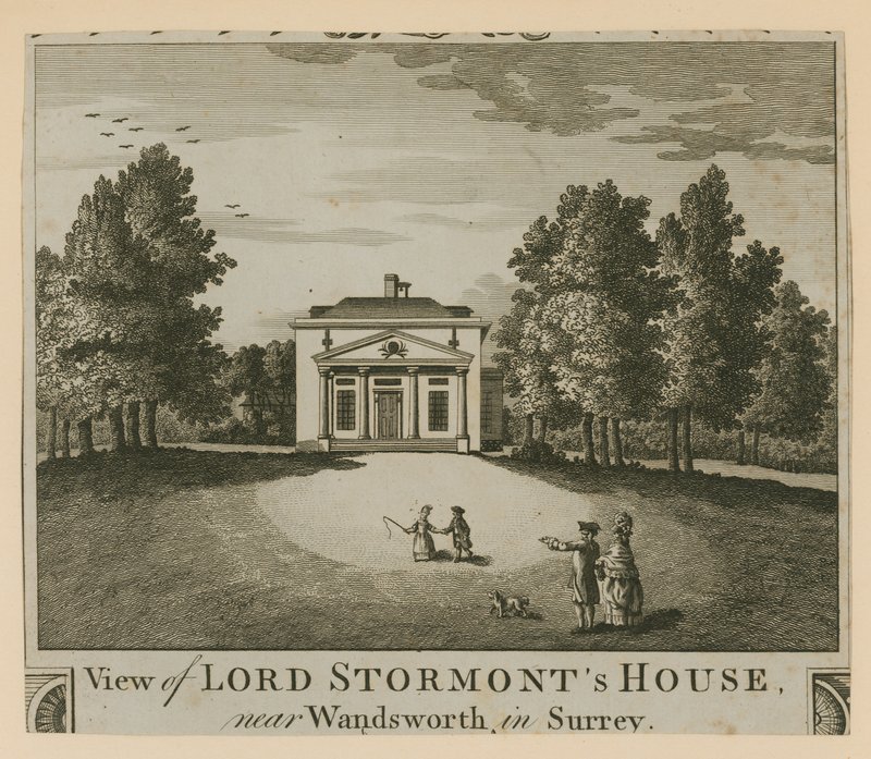 Kilátás a Lord Stormonts House-ra, Wandsworth közelében, Surreyben alkotó: English School