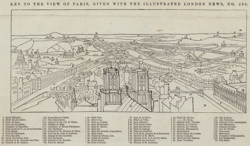 Párizs kilátása, a The Illustrated London News-szal (metszet) alkotó: English School