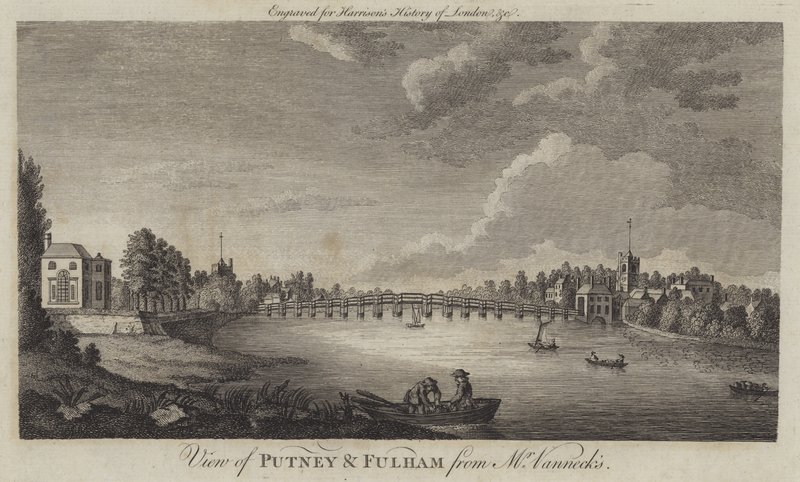 Putney és Fulham képe Vanneck úrról (metszet) alkotó: English School