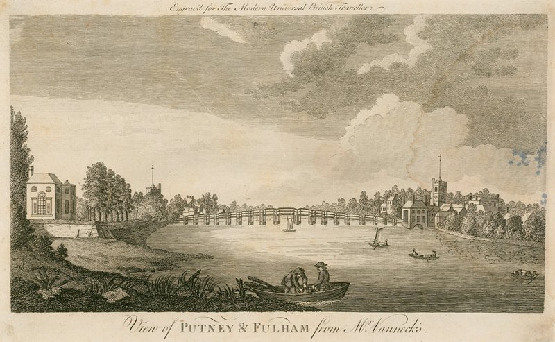 Putney és Fulham látképe Vannecks úrtól alkotó: English School