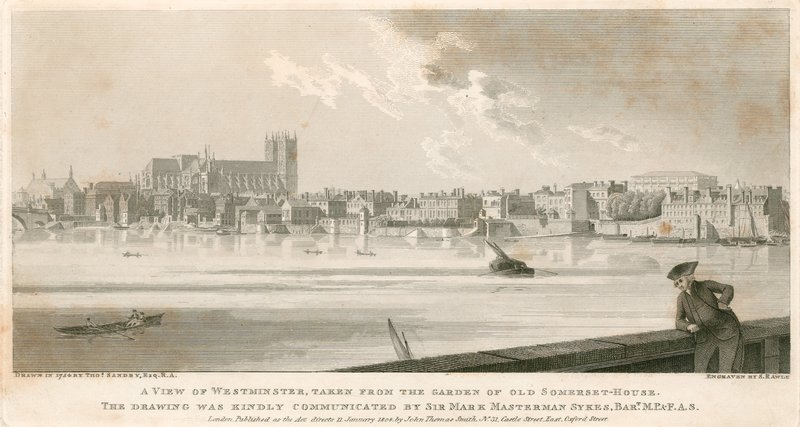 Kilátás Westminsterre, az Old Somerset House kertjéből alkotó: English School