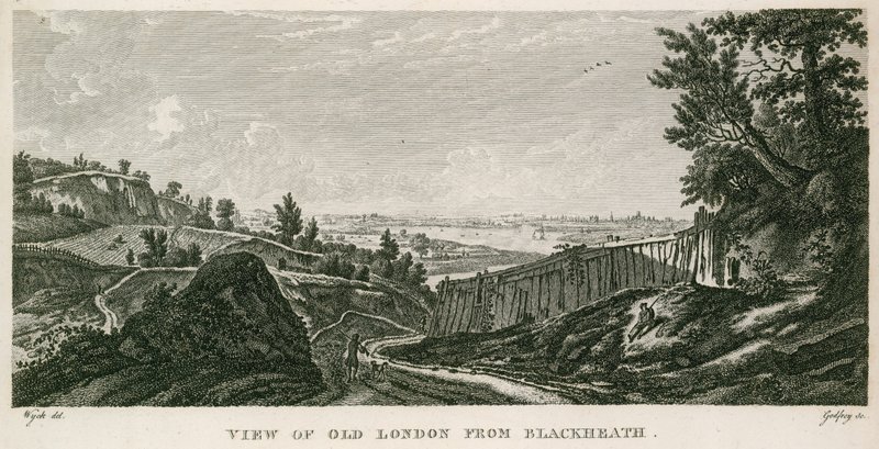 Kilátás a régi Londonra Blackheathből alkotó: English School