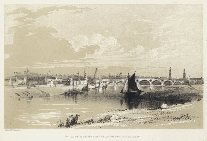 A Broomielaw képe 1802-ben (metszet) alkotó: English School