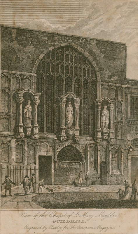 Kilátás a Szent Mária Magdolna kápolnára, Guildhall, London alkotó: English School
