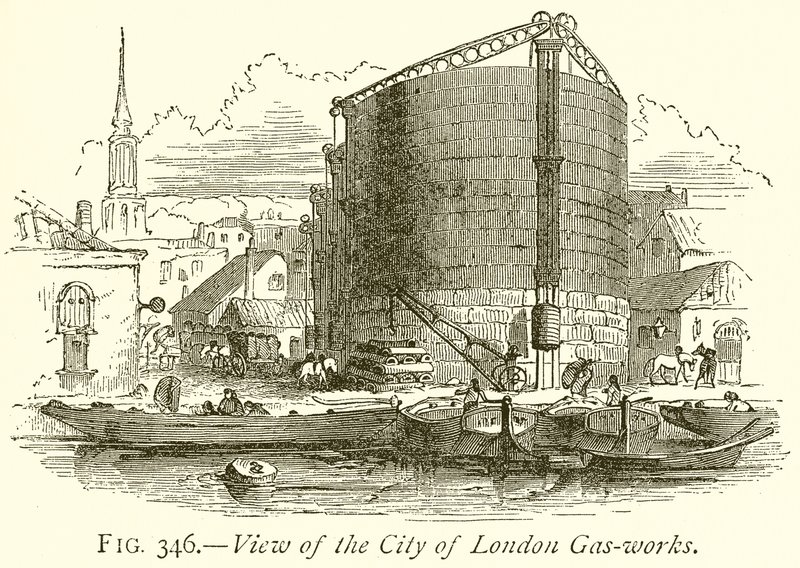 Kilátás a City of London Gas-Works-re alkotó: English School