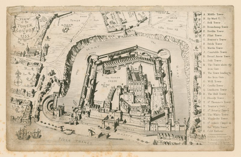 Kilátás a londoni Towerre 1553-ban alkotó: English School