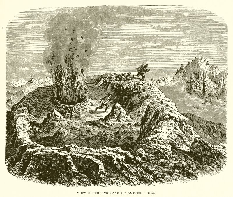 Kilátás a vulkán Antuco, Chili alkotó: English School