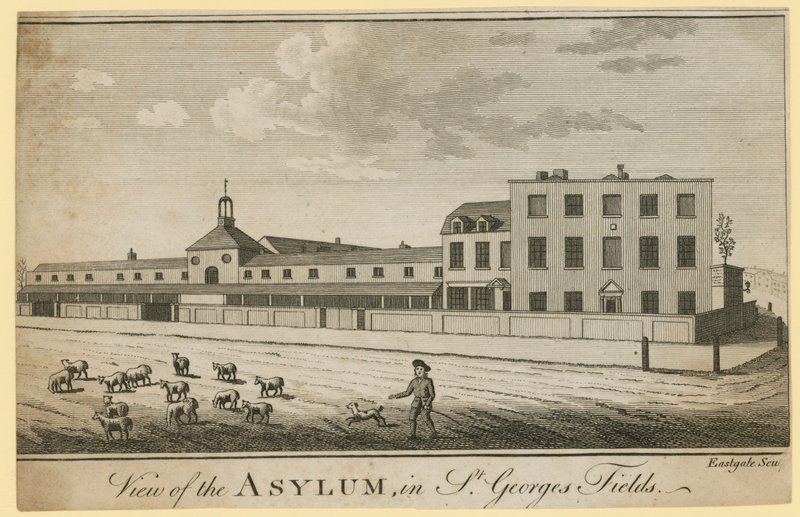 Kilátás a menedékházra St Georges Fieldsben alkotó: English School