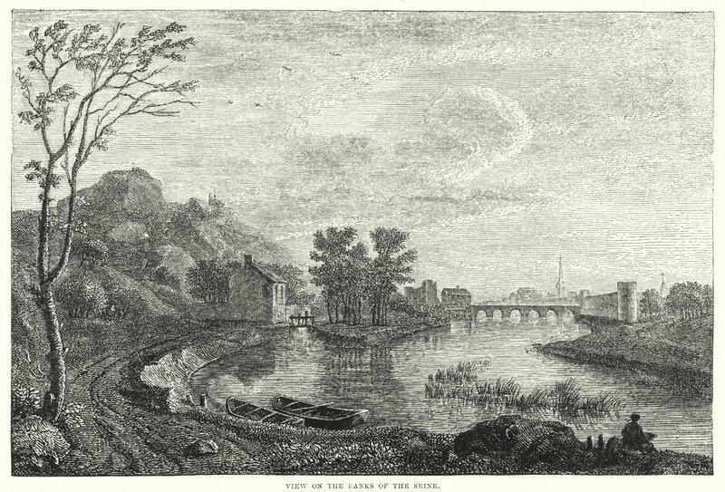 Kilátás a Szajna partjára (metszet) alkotó: English School