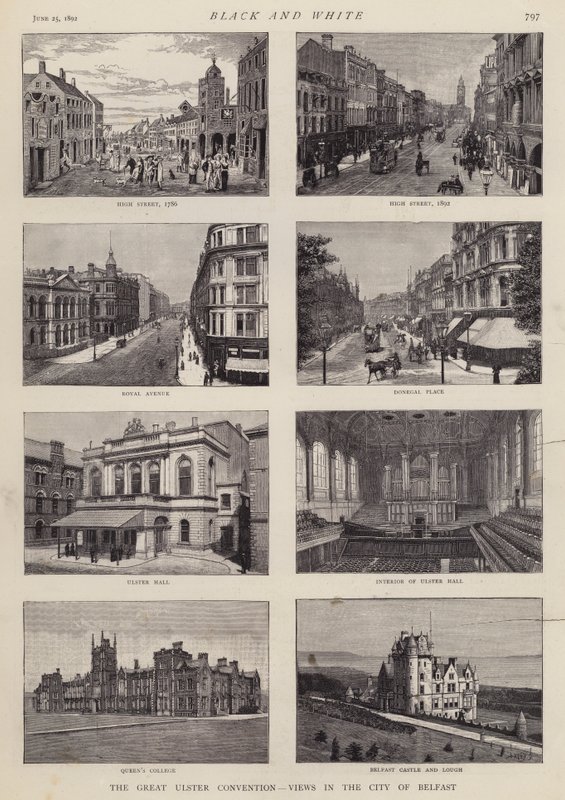 Belfast, Ulster, Írország kilátásai (litho) alkotó: English School