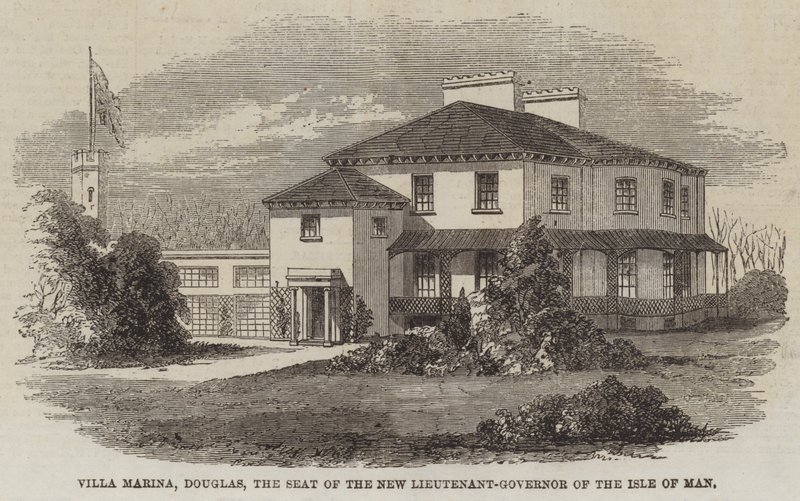 Villa Marina, Douglas, a Man-sziget új hadnagy-kormányzójának székhelye (metszet) alkotó: English School