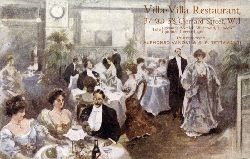 Villa Villa étterem, 37-38 Gerrard Street, London W1 alkotó: English School