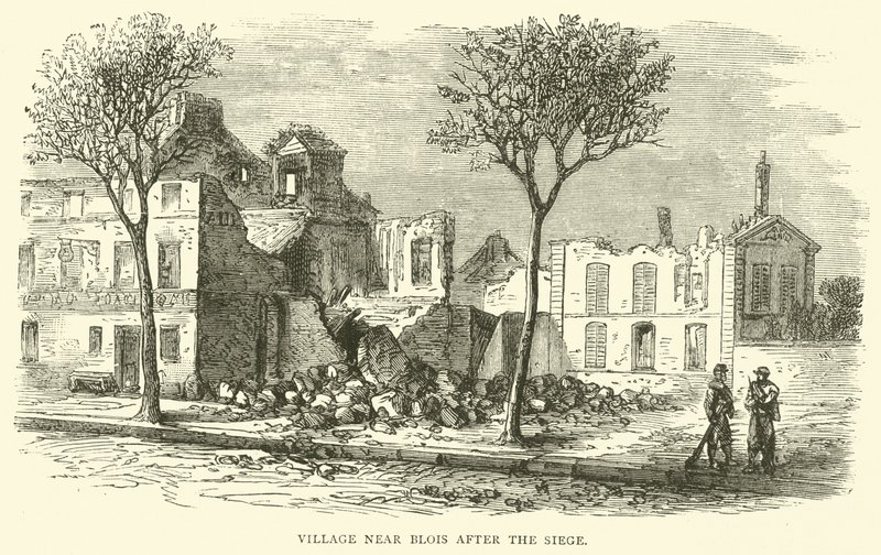 Falu Blois közelében az ostrom után, 1870 decemberében alkotó: English School
