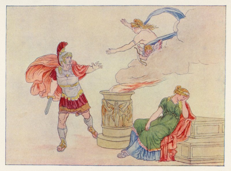 Vergilius Aeneis: Aeneas és Heléna (színes litó) alkotó: English School