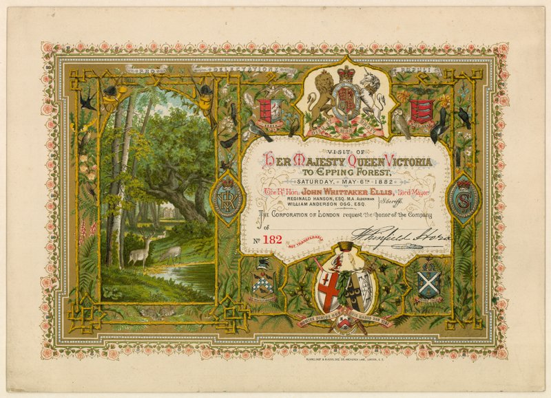 Viktória királynő látogatása az Epping-erdőben, 1882 alkotó: English School