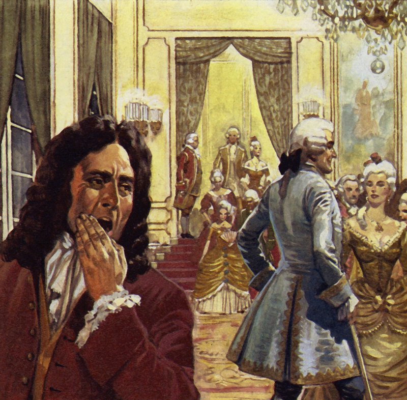 Voltaire gyakran járt az udvarra, de soha nem volt ott boldog alkotó: English School