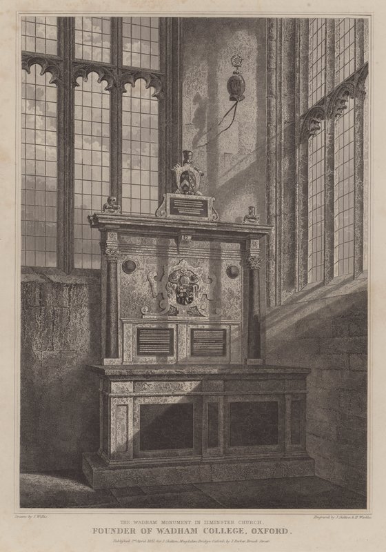 Wadham-emlékmű, Szent Mária-templom, Ilminster, Somerset (metszet) alkotó: English School