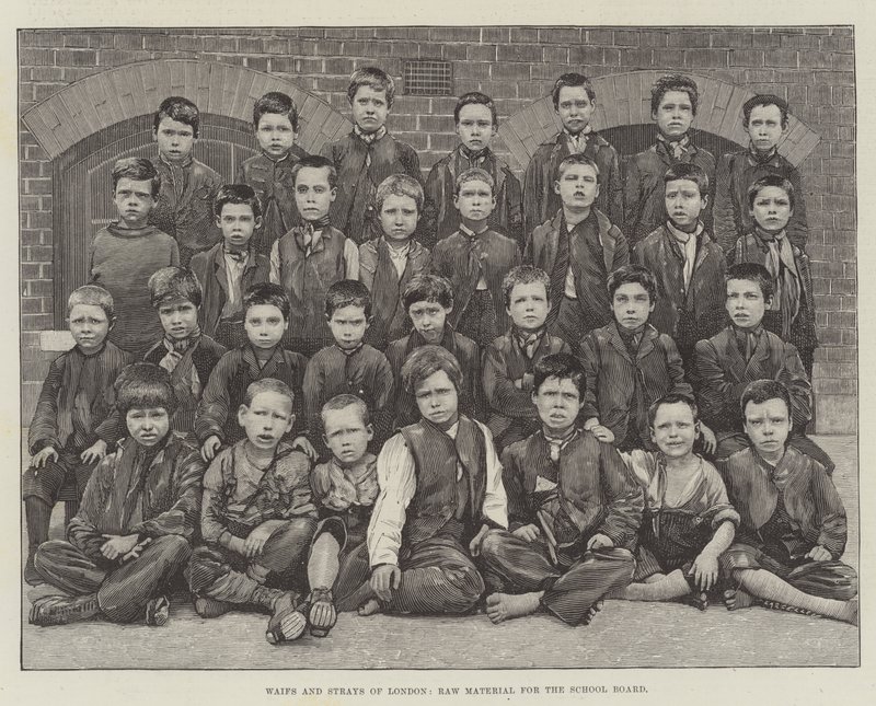 Waifs and Strays of London, Nyersanyag az iskolaszékhez (metszet) alkotó: English School