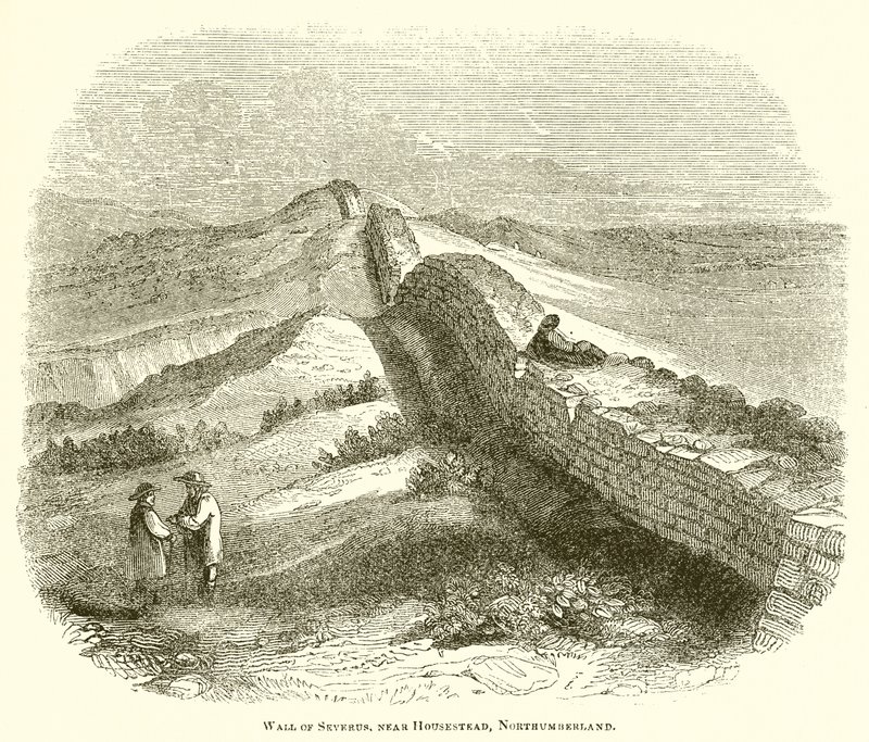 Perselus fala, Housestead közelében, Northumberlandben alkotó: English School