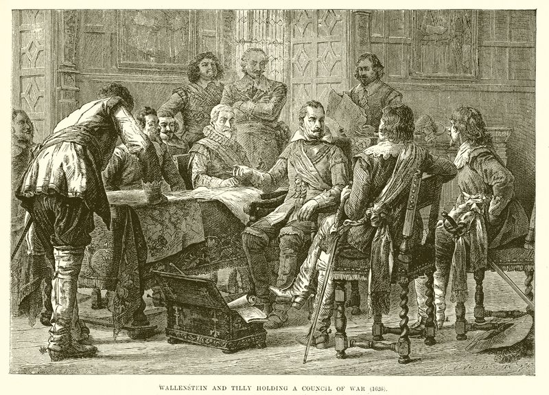 Wallenstein és Tilly haditanácsot tart (1626) alkotó: English School