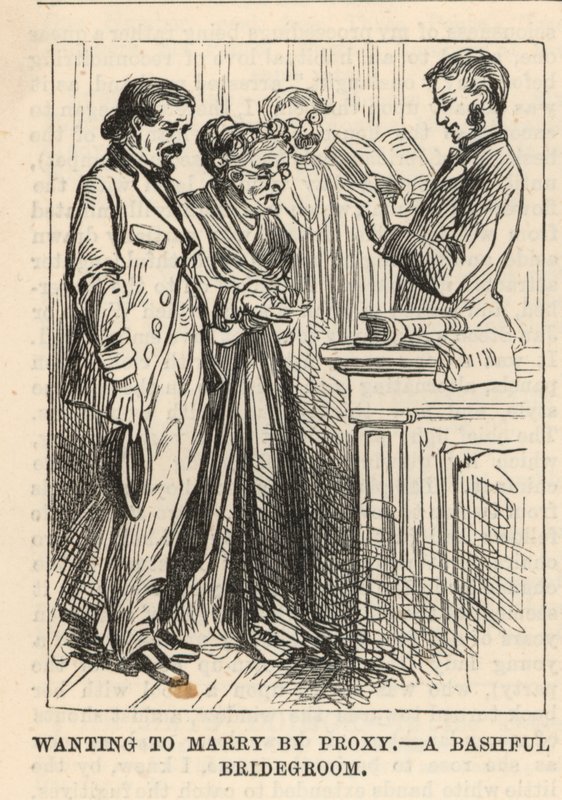 Meghatalmazott útján akar házasodni; Egy szemérmes vőlegény alkotó: English School