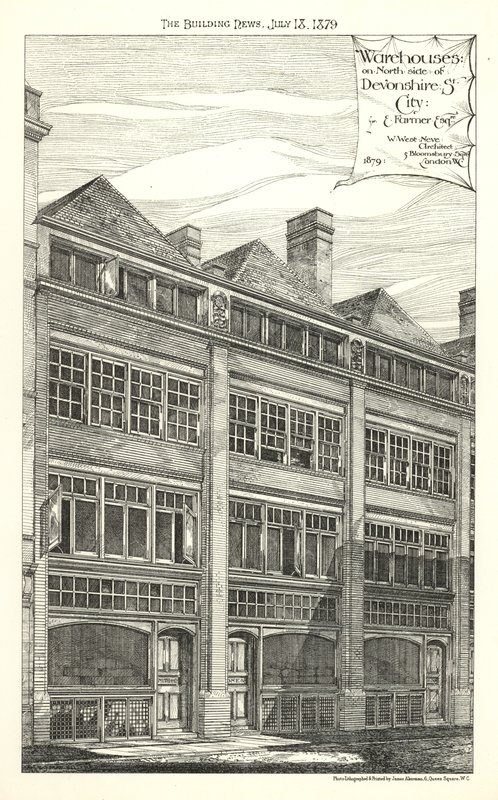 Raktárak a Devonshire Street északi oldalán alkotó: English School