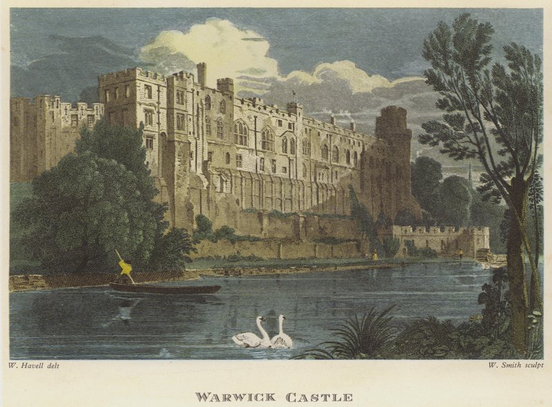 Warwick kastély, Warwickshire (színes metszet) alkotó: English School