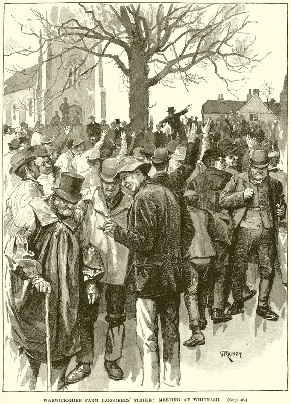 Warwickshire Farm Laborers Strike: Találkozó Whitnashban alkotó: English School