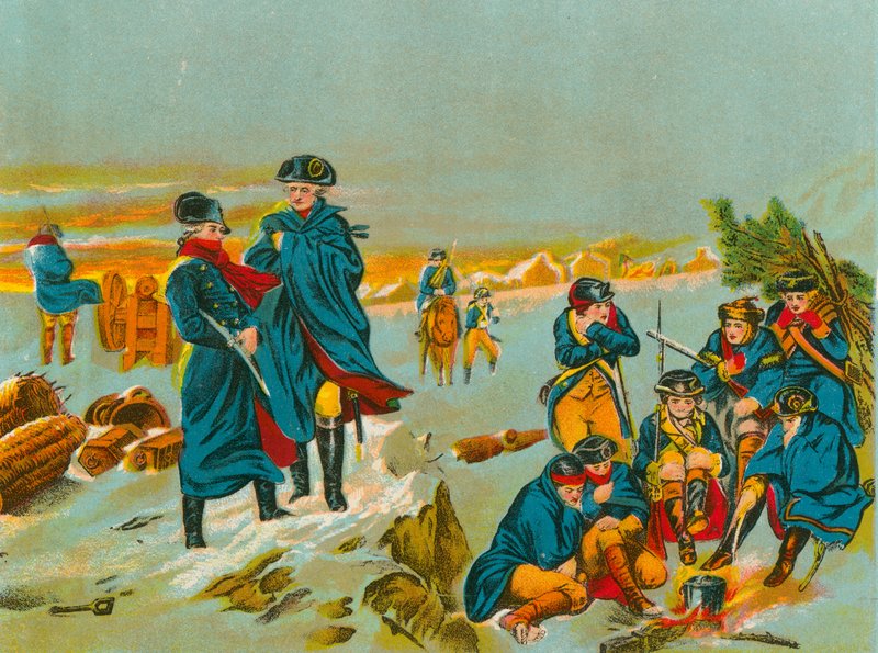 Washington és Lafayette Valley Forge-ban alkotó: English School