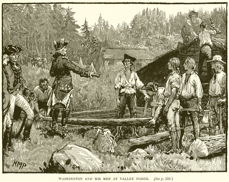 Washington és emberei Valley Forge-ban alkotó: English School