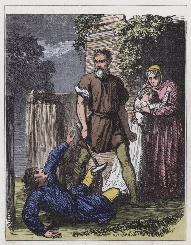 Wat Tyler és az adószedő (színes metszet) alkotó: English School