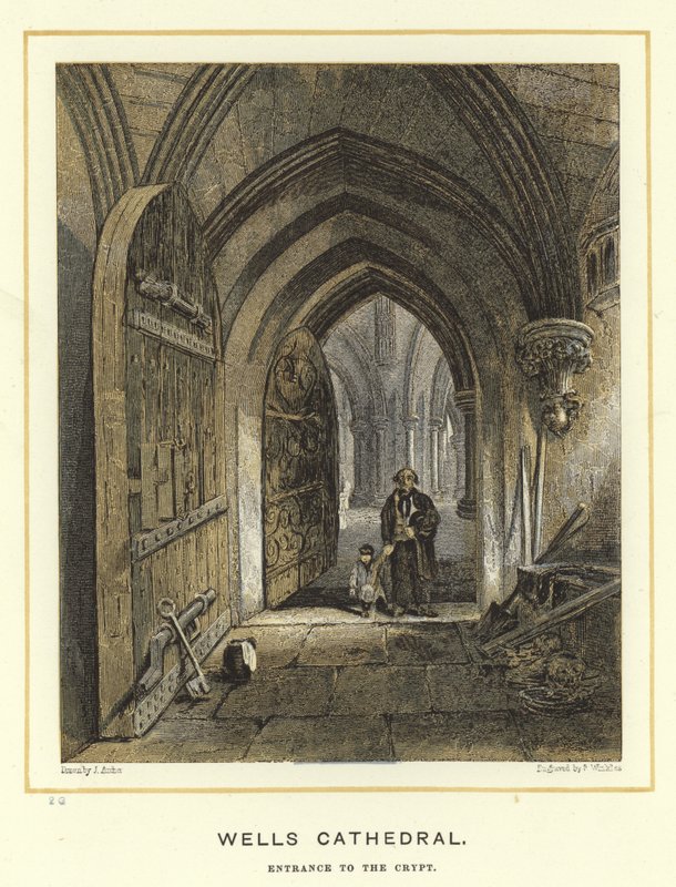 Wells-székesegyház, a kripta bejárata alkotó: English School