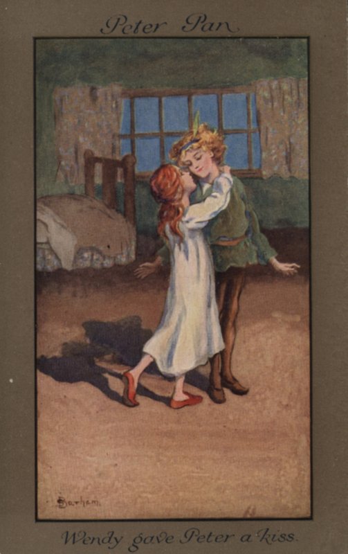 Wendy megcsókolja Peter Pant (színes litó) alkotó: English School
