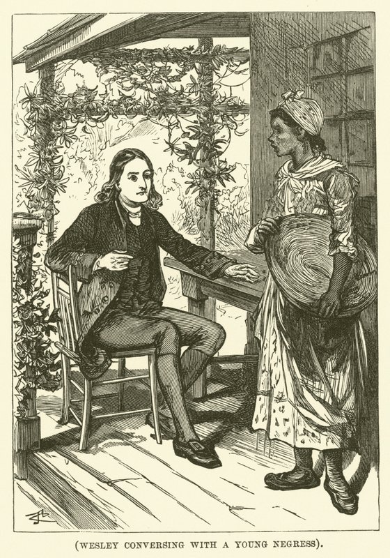 Wesley beszélget egy fiatal négerrel (metszet) alkotó: English School