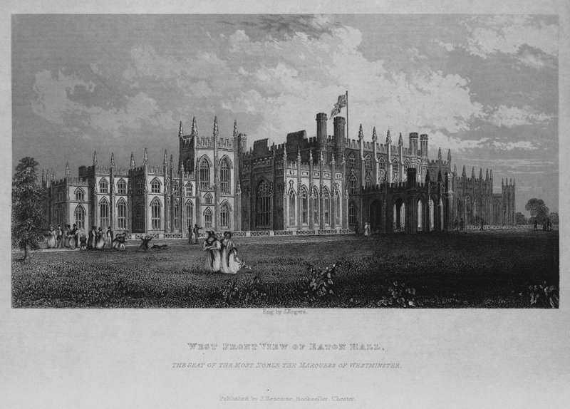Nyugati elölnézet az Eaton Hallra, a Legnemesebb Westminster márki székhelyére alkotó: English School