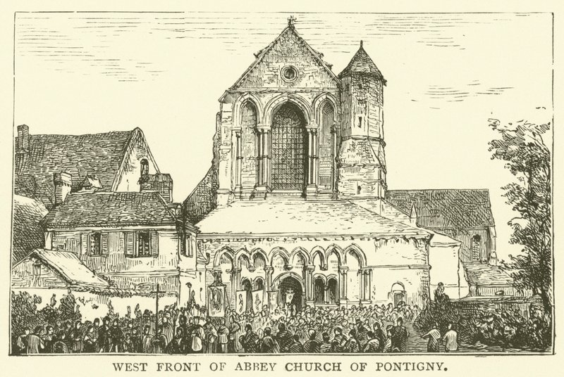 Pontigny-i apátsági templom nyugati frontja (metszet) alkotó: English School