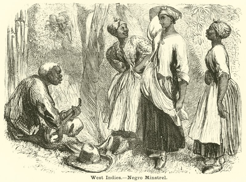 Nyugat-India, néger minstrel (metszet) alkotó: English School
