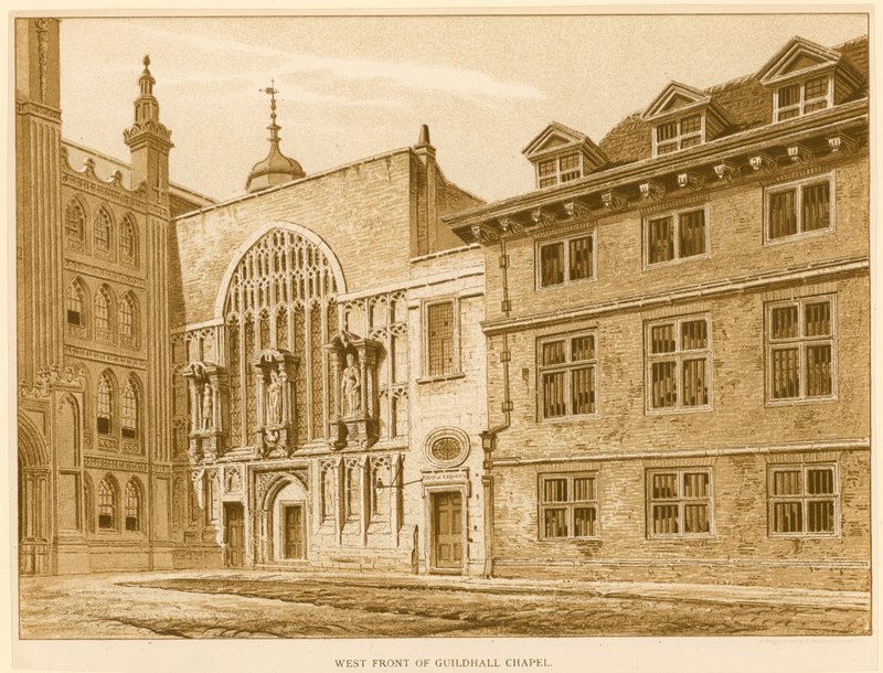 A londoni Guildhall kápolna nyugati frontja alkotó: English School
