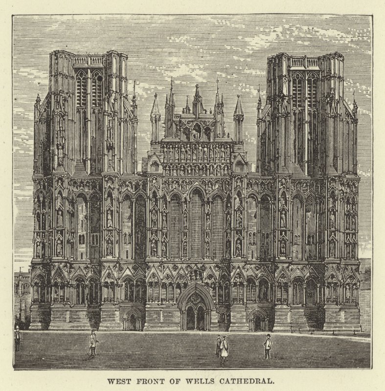 Wells katedrálisának nyugati frontja alkotó: English School