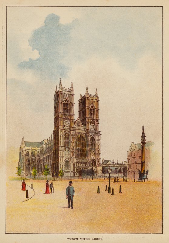Westminster apátság (színes litográfia) alkotó: English School