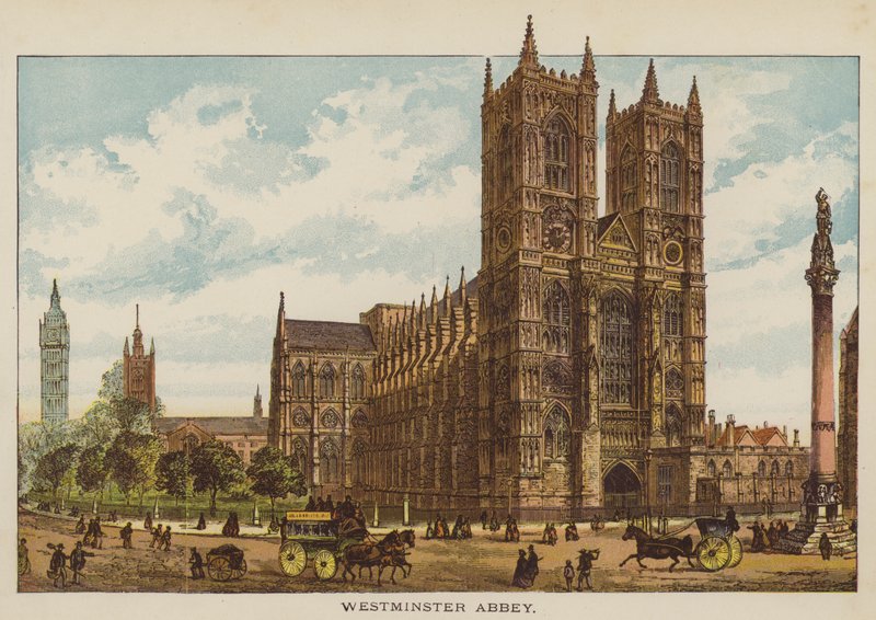 Westminster Abbey (színes metszet) alkotó: English School