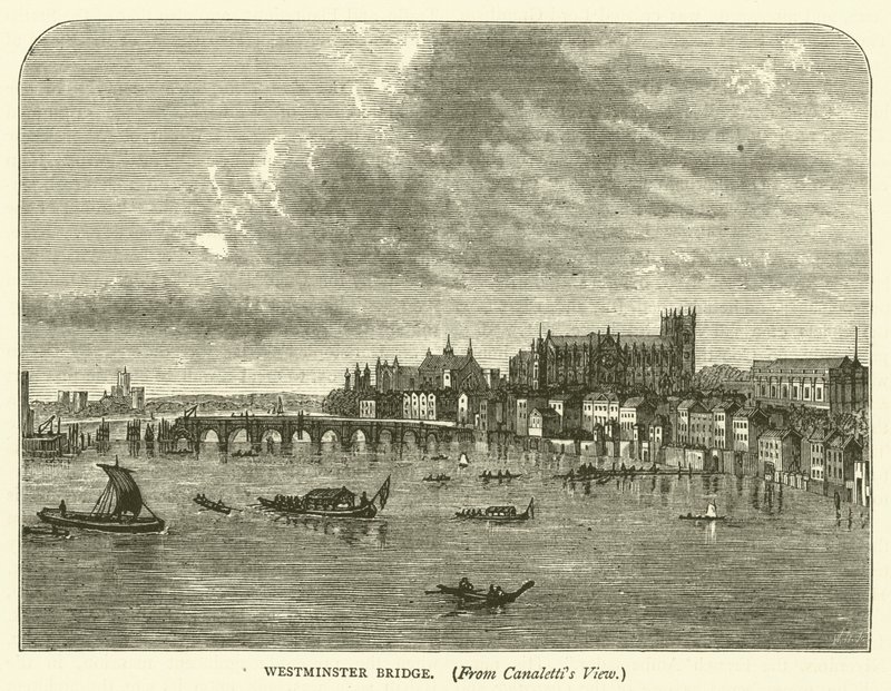 Westminster híd, Canaletti szemszögéből (metszet) alkotó: English School
