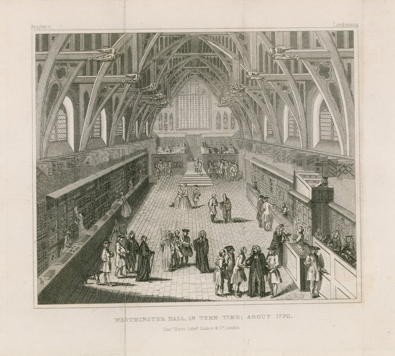 A Westminster Hall termében, 1770 körül alkotó: English School