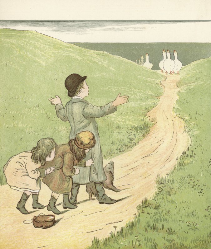 Amikor a libák átjöttek a Lea felett! (színes litográfia) alkotó: English School