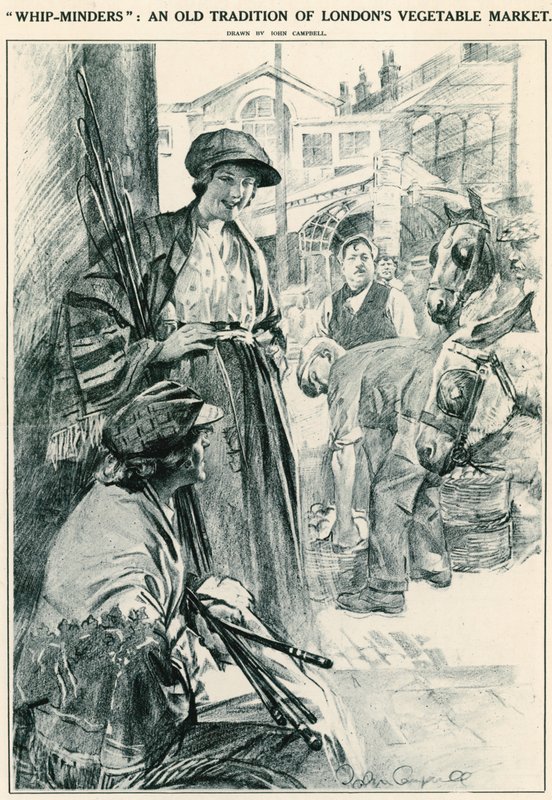 Whip-minnders: a londoni zöldségpiac régi hagyománya; Covent Garden, London alkotó: English School